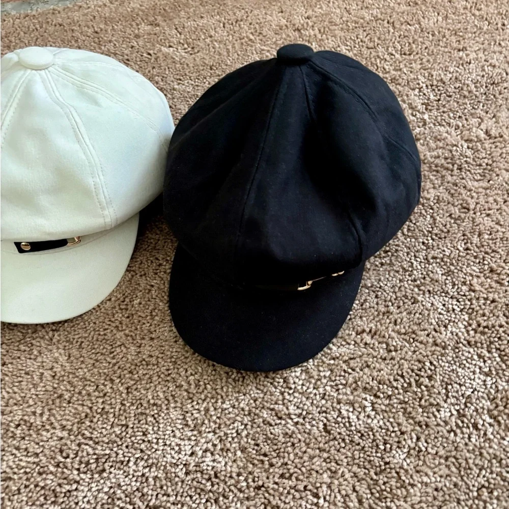 Elegant Cream Cap with Gold Accent - Picture 4 of 6